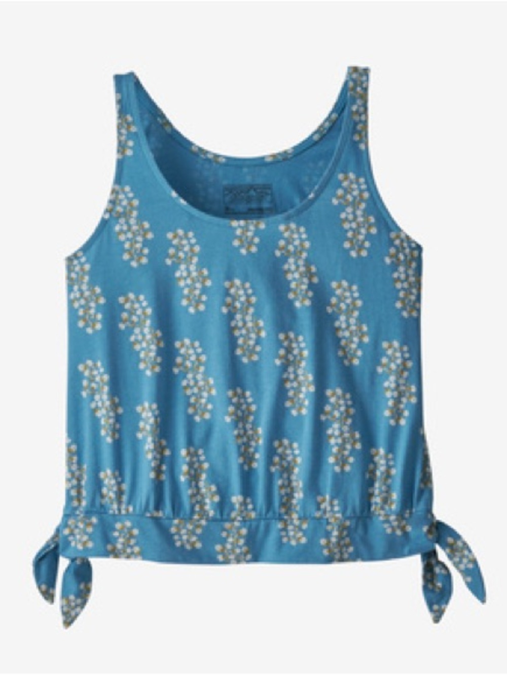 Patagonia Blue Floral Tie-Hem Tank